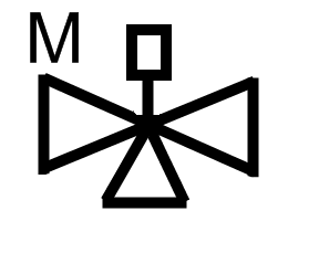 Motorized 3 way valve symbol