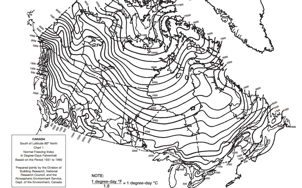 Frost Depth Chart Canada