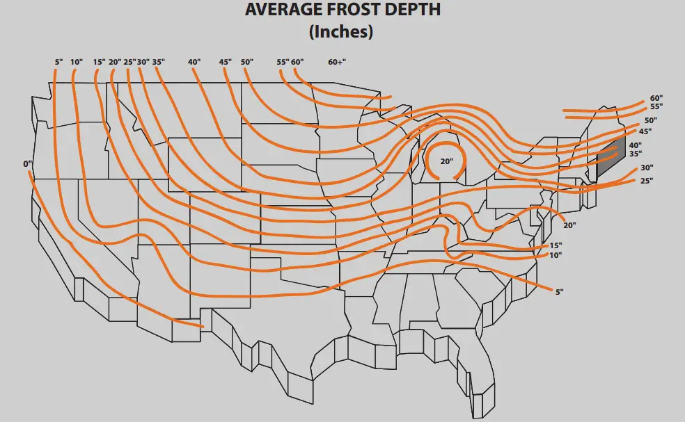 Footing Frost Depth Map